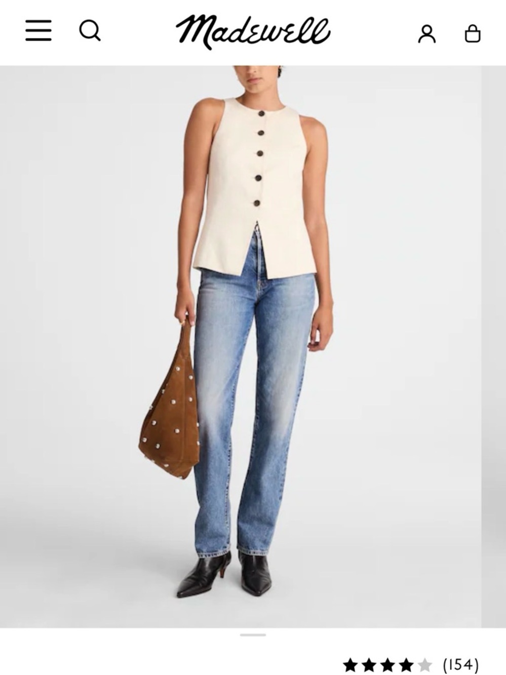 Madewell Longline Straight-Leg Jeans NWT